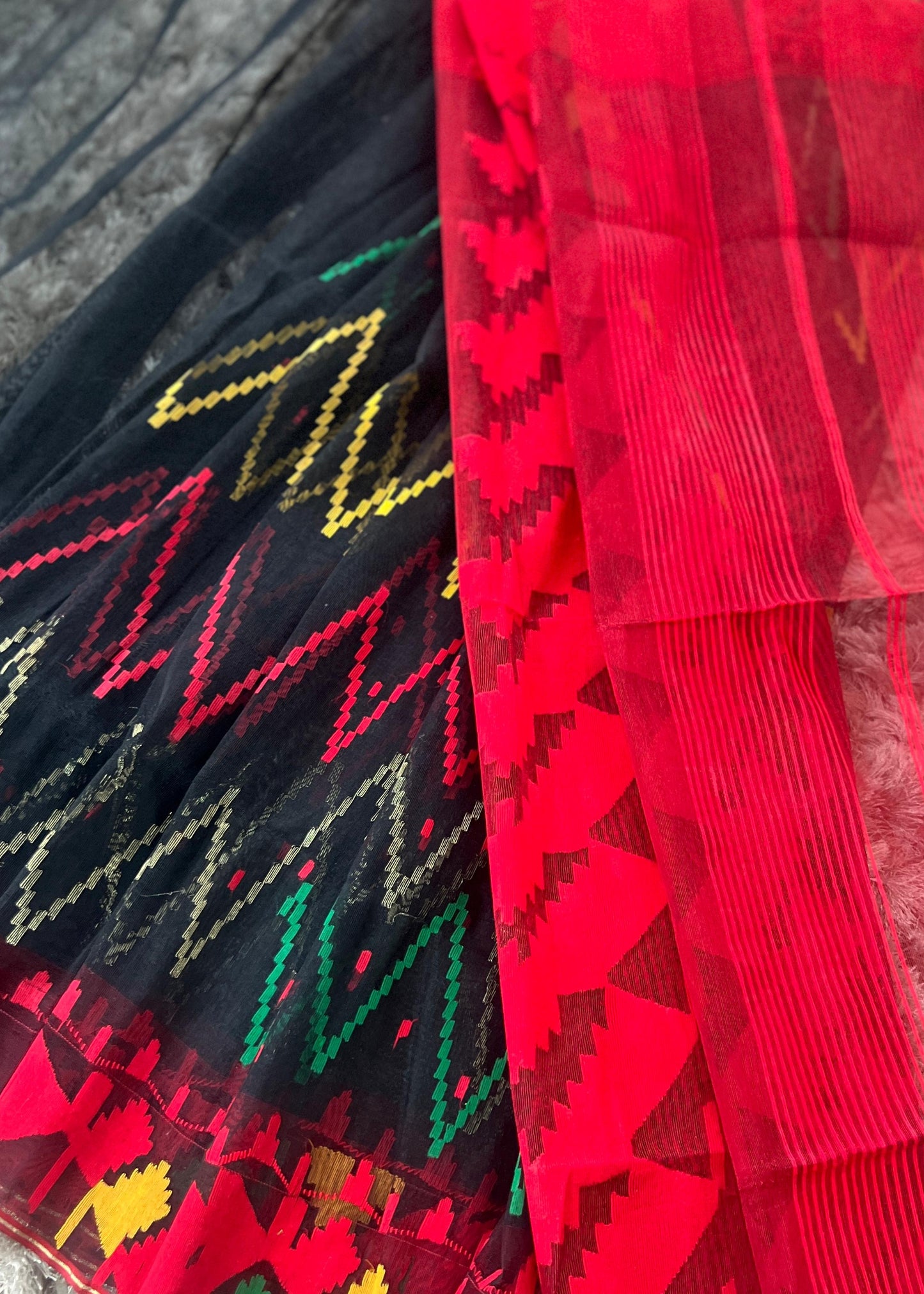 Dhakai Handloom Cotton Jamdani Saree (01)