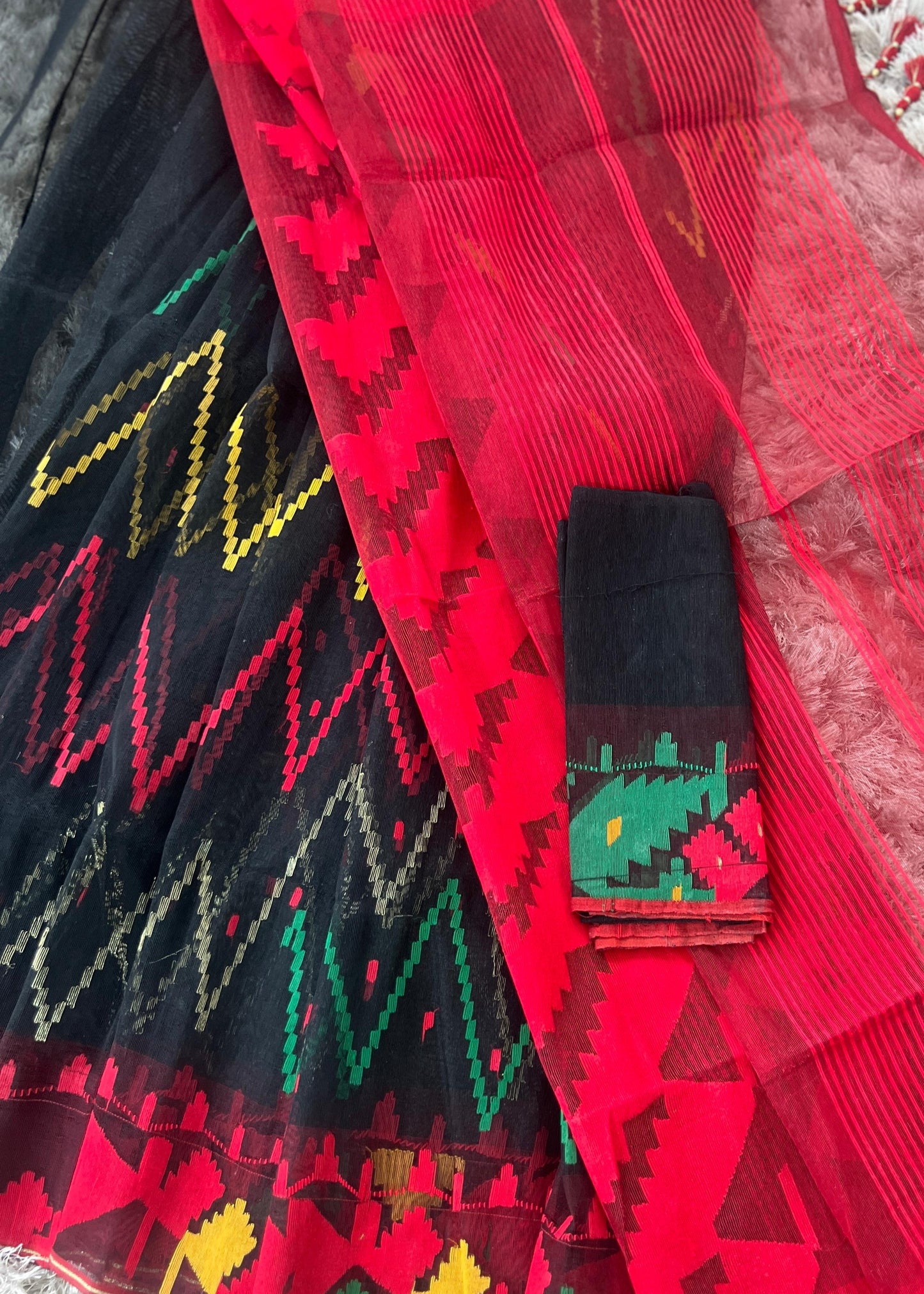 Dhakai Handloom Cotton Jamdani Saree (01)