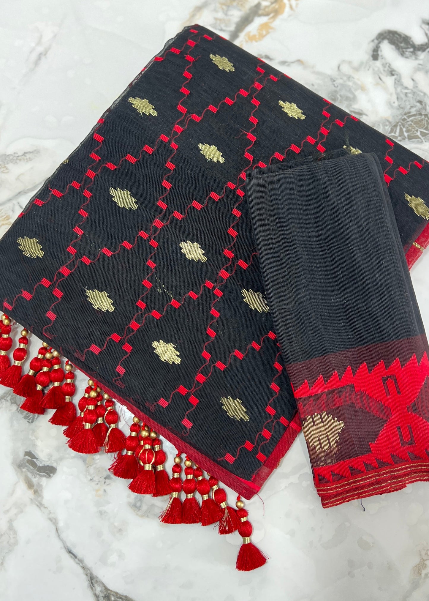 Dhakai Handloom Cotton Jamdani Saree (01)