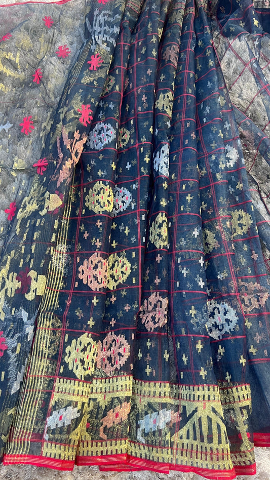 Dhakai Handloom Cotton Jamdani Saree (04)