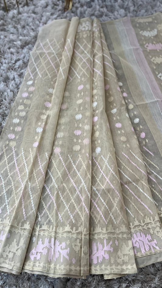 Dhakai Handloom Cotton Jamdani Saree (03)