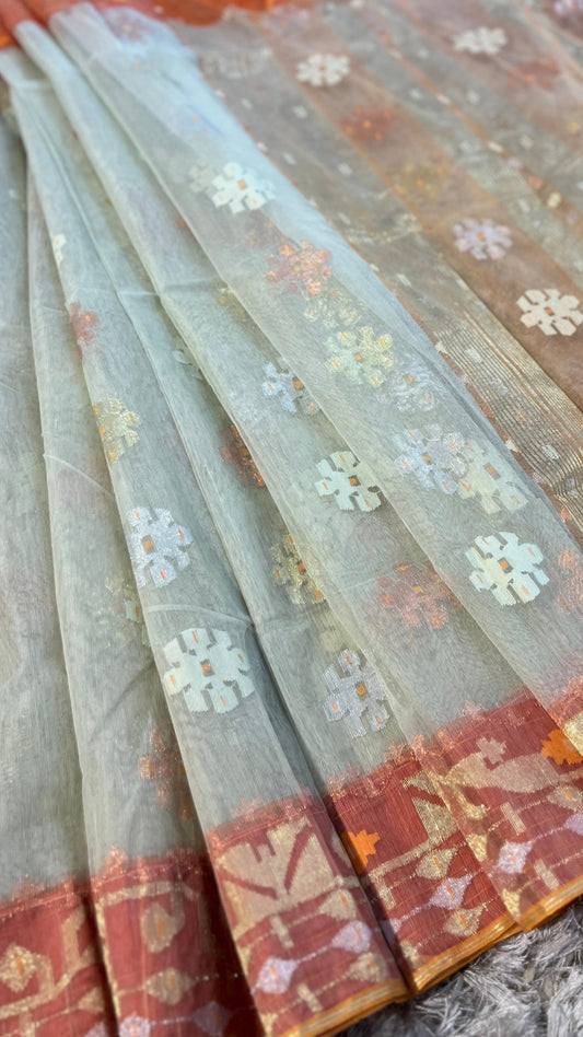 Dhakai Handloom Cotton Jamdani Saree (05)