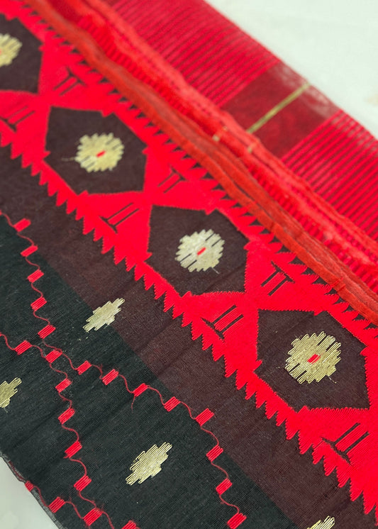 Dhakai Handloom Cotton Jamdani Saree (01)